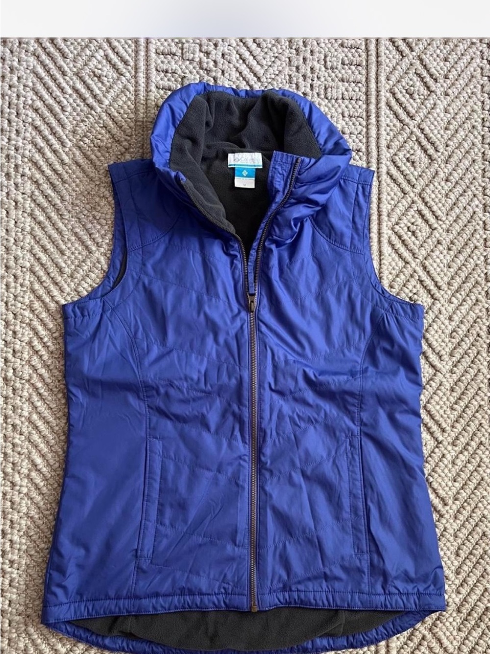 Columbia Royal Blue Quilted Sleeveless Vest with Black Fleece Lining